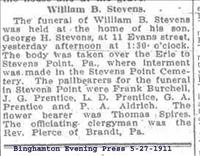 Stevens, William B. - Funeral Notice